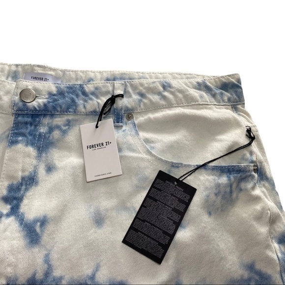 Forever 21 Cloudy Sky While Blue Wash Denim Hi-Rise Straight Jogger Jean 3XL NWT - Picture 4 of 12